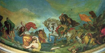 attila and his hordes overrun italy and the arts 1847 Eugene Delacroix Oil Paintings